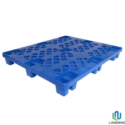 Grid Surface Lightweight Plastic Pallet 4 Way Entry European HDPE One Sided with Nine Leg
