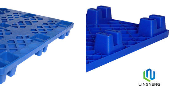 Grid Surface Lightweight Plastic Pallet 4 Way Entry European HDPE One Sided with Nine Leg