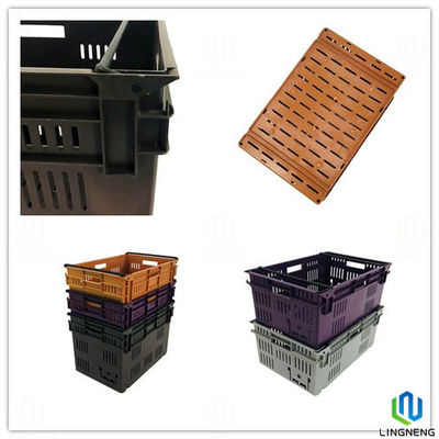 80L Stackable Ventilated Plastic Crates For Fruits And Vegetable Lightweight