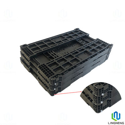 Supermarket Collapsible Hard Plastic Storage Crates 34L Foldable Vegetable Crates With Holes