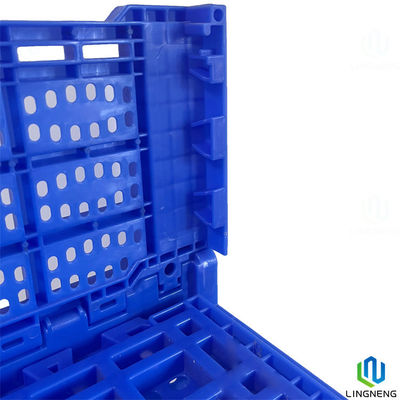 Supermarket Collapsible Hard Plastic Storage Crates 34L Foldable Vegetable Crates With Holes