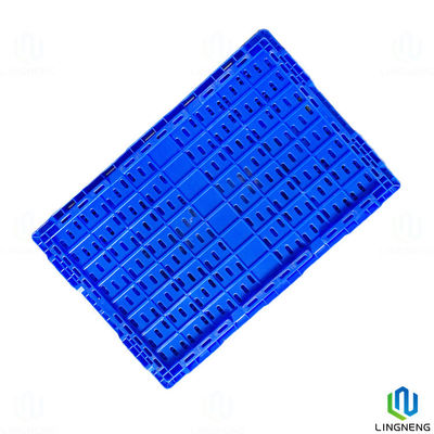 Supermarket Collapsible Hard Plastic Storage Crates 34L Foldable Vegetable Crates With Holes