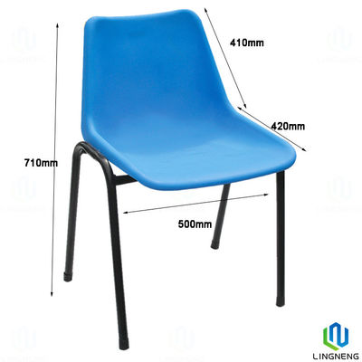 Sturdy Stackable Outdoor Garden Plastic Chairs OEM With Metal Legs