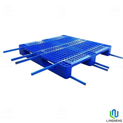 3 Runners HDPE Plastic Pallet Single Face 1100*1100*160mm With Tubes