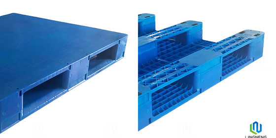 Single Face Euro Solid Plastic Pallets , Flat Racking Plastic Pallets 1200*1000*150