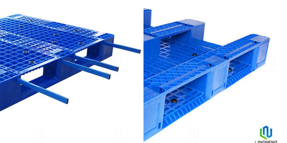 3 Runners Heavy Duty Industrial Plastic Pallets With Reinforced Steel 1200*1000*160mm