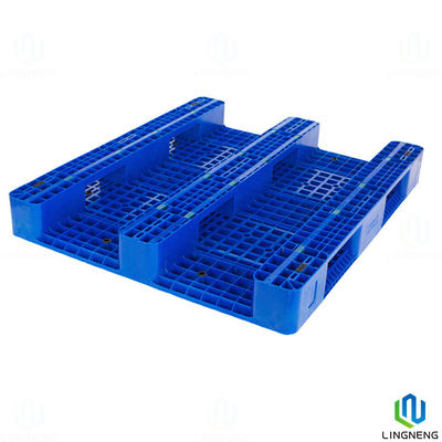 Blue 3 Runners Heavy Duty Plastic Pallet Steel Block Style 1300*1100*160mm