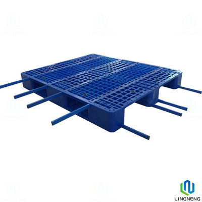 Blue 3 Runners Heavy Duty Plastic Pallet Steel Block Style 1300*1100*160mm