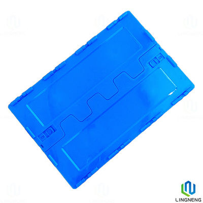 Durable 54L Blue Plastic Foldable Container Collapsible Storage Box Without Lid