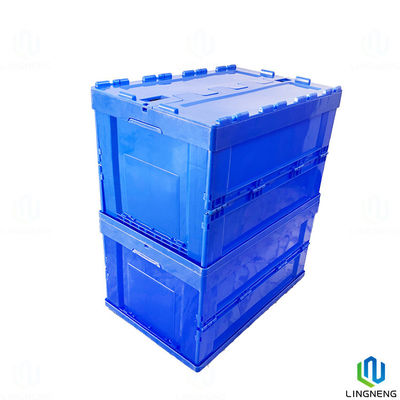 62L Folding Plastic Storage Crate , Plastic Collapsible Storage Boxes With Lids