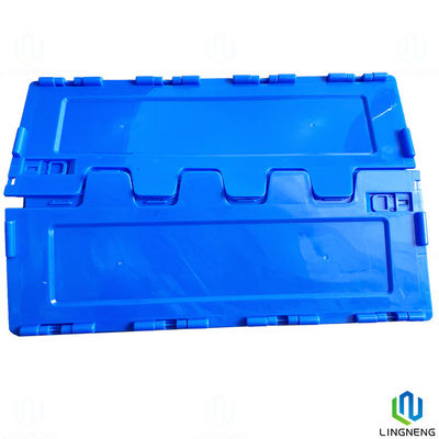 70L Plastic Folding Crate Box Collapsible Storage Box Organizer With PP Lids