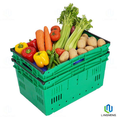 48L Nestable Plastic Crates ,  Stackable Plastic Harvest Crates