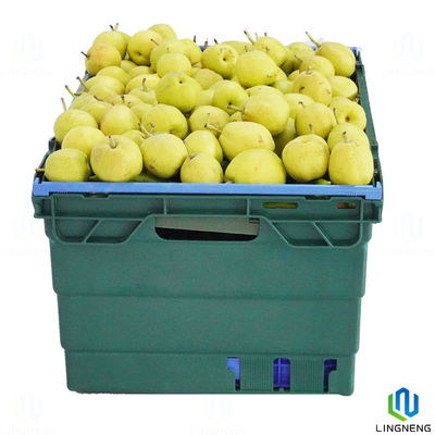 60L Industrial Plastic Storage Crates , Plastic Moving Crates Turnover Crate Manufacturer