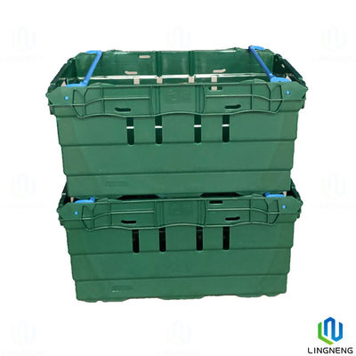 60L Industrial Plastic Storage Crates , Plastic Moving Crates Turnover Crate Manufacturer