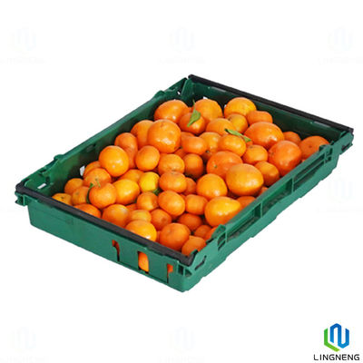 Lightweight 18L Plastic Fruit And Vegetable Crates / Stacking Plastic Crates With Handle