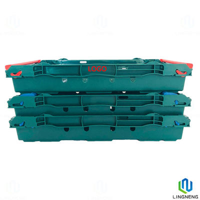 Lightweight 18L Plastic Fruit And Vegetable Crates / Stacking Plastic Crates With Handle