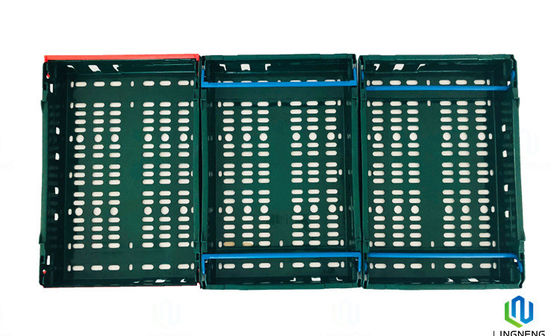 Lightweight 18L Plastic Fruit And Vegetable Crates / Stacking Plastic Crates With Handle