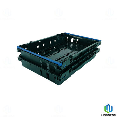 Lightweight 18L Plastic Fruit And Vegetable Crates / Stacking Plastic Crates With Handle