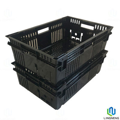 35L 20KGS Plastic Fruit And Vegetable Crates Stackable Assorted Colors
