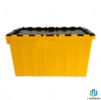 Durable Plastic Logistic Box 600*400*320mm Plastic Storage Box With Hinged Lid