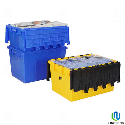 Nestable Stackable Heavy Duty Reusable Plastic Shipping Totes Containers With Dolly