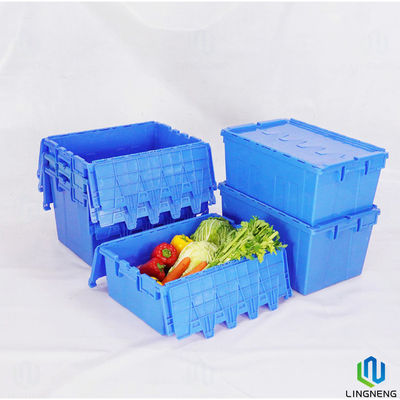 Nestable Stackable Heavy Duty Reusable Plastic Shipping Totes Containers With Dolly