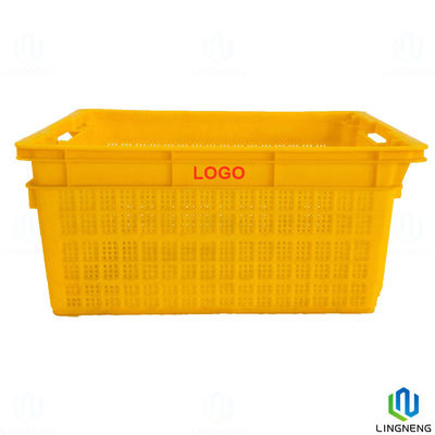 25KGS Stackable Plastic Fruit And Vegetable Crates With Label Card