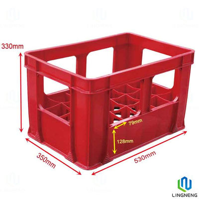 Customized Stackable Plastic Beer Bottle Crates 24 Holes For Beverage Industry