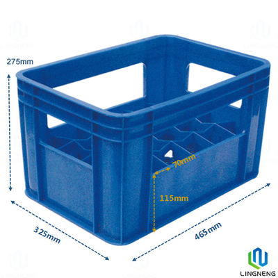 Customized Stackable Milk Bottle Crates Plastic Beer Bottle Crate With Handle