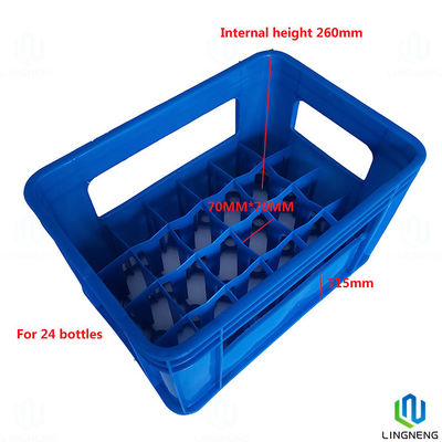 Customized Stackable Milk Bottle Crates Plastic Beer Bottle Crate With Handle