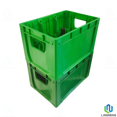Durable 65*65mm Hole Bottom Plastic Beer Crates 24 Holdings Glass Bottle Crates