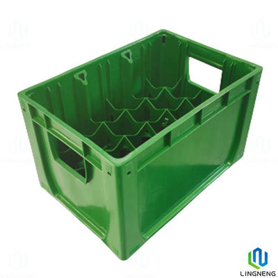 Durable 65*65mm Hole Bottom Plastic Beer Crates 24 Holdings Glass Bottle Crates