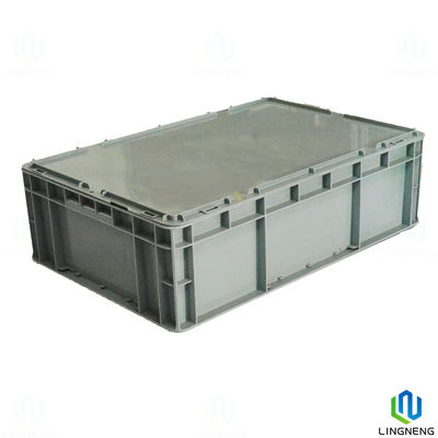 600*400*175mm Reusable Plastic Moving Boxes Transportation Stackable Plastic Storage Bins