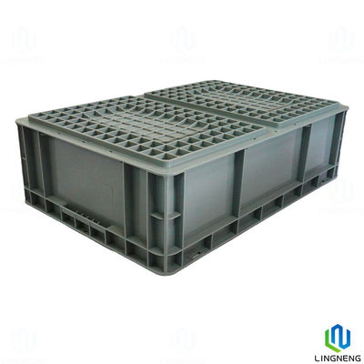 600*400*175mm Reusable Plastic Moving Boxes Transportation Stackable Plastic Storage Bins