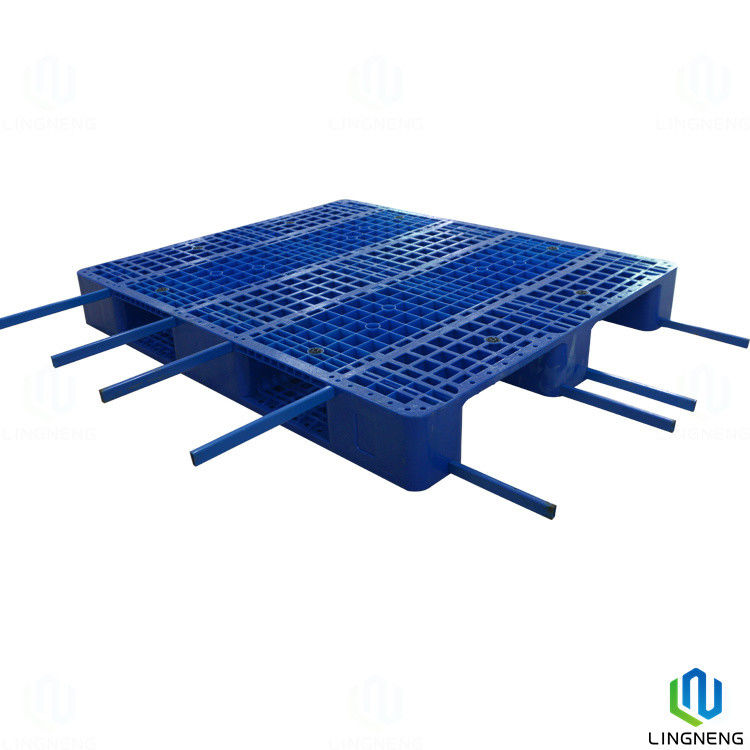 Blue 3 Runners Heavy Duty Plastic Pallet Steel Block Style 1300*1100*160mm