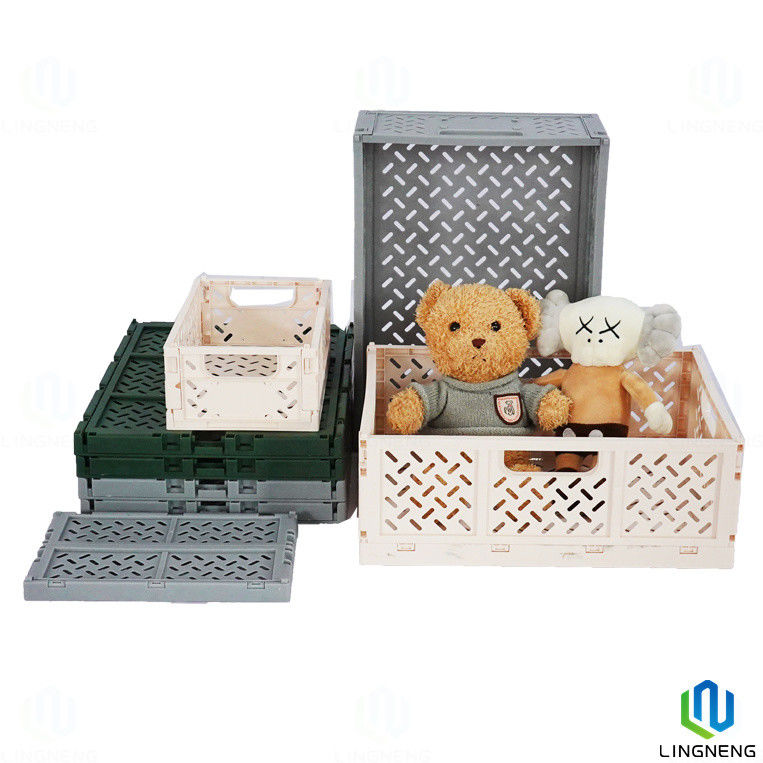 Large Capacity Collapsible Plastic Crates Plastic Foldable Crate Box For Daily