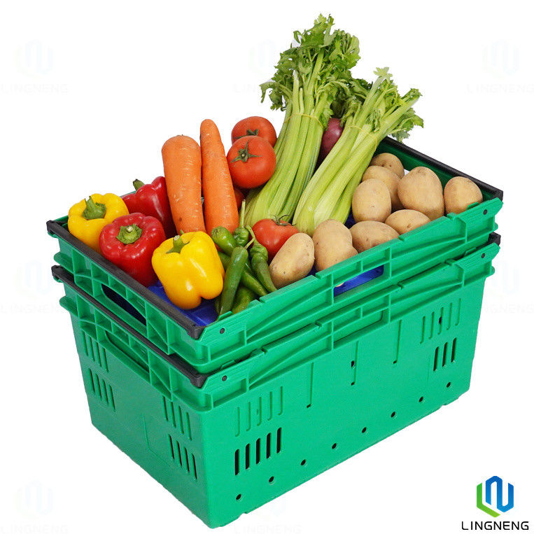 48L Nestable Plastic Crates ,  Stackable Plastic Harvest Crates