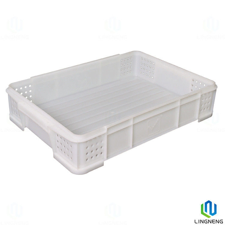 Customized Plastic Bread Tray Mesh Fruit Vegetable Basket Food Grade Plastic Crates Stackable Food Box