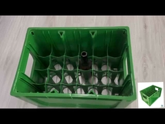 Caixas de cerveja de plástico com fundo de buraco de 65*65 mm duráveis 24 caixas de garrafas de vidro